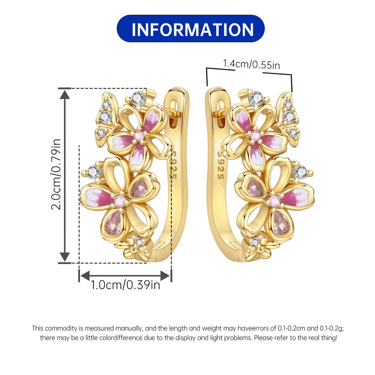 Purple Iris S925 Hoop Earrings