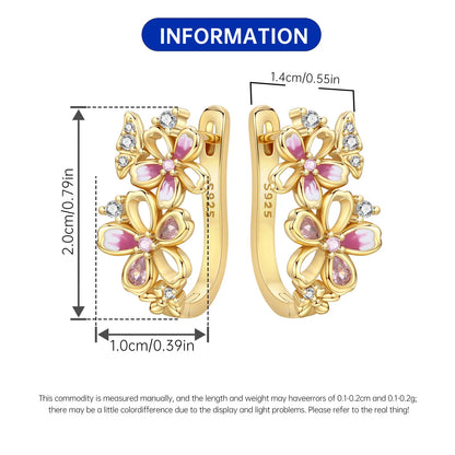 Purple Iris S925 Hoop Earrings