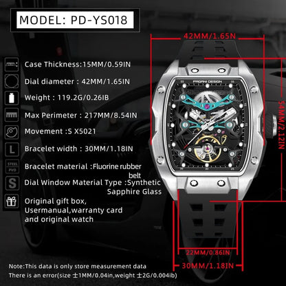 PAGANI DESIGN Tonneau Skeleton Automatic Watch