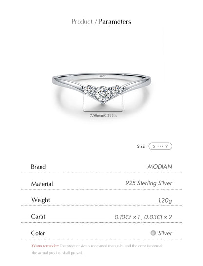 Chevron Moissanite Band Ring