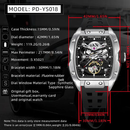 PAGANI DESIGN Tonneau Skeleton Automatic Watch