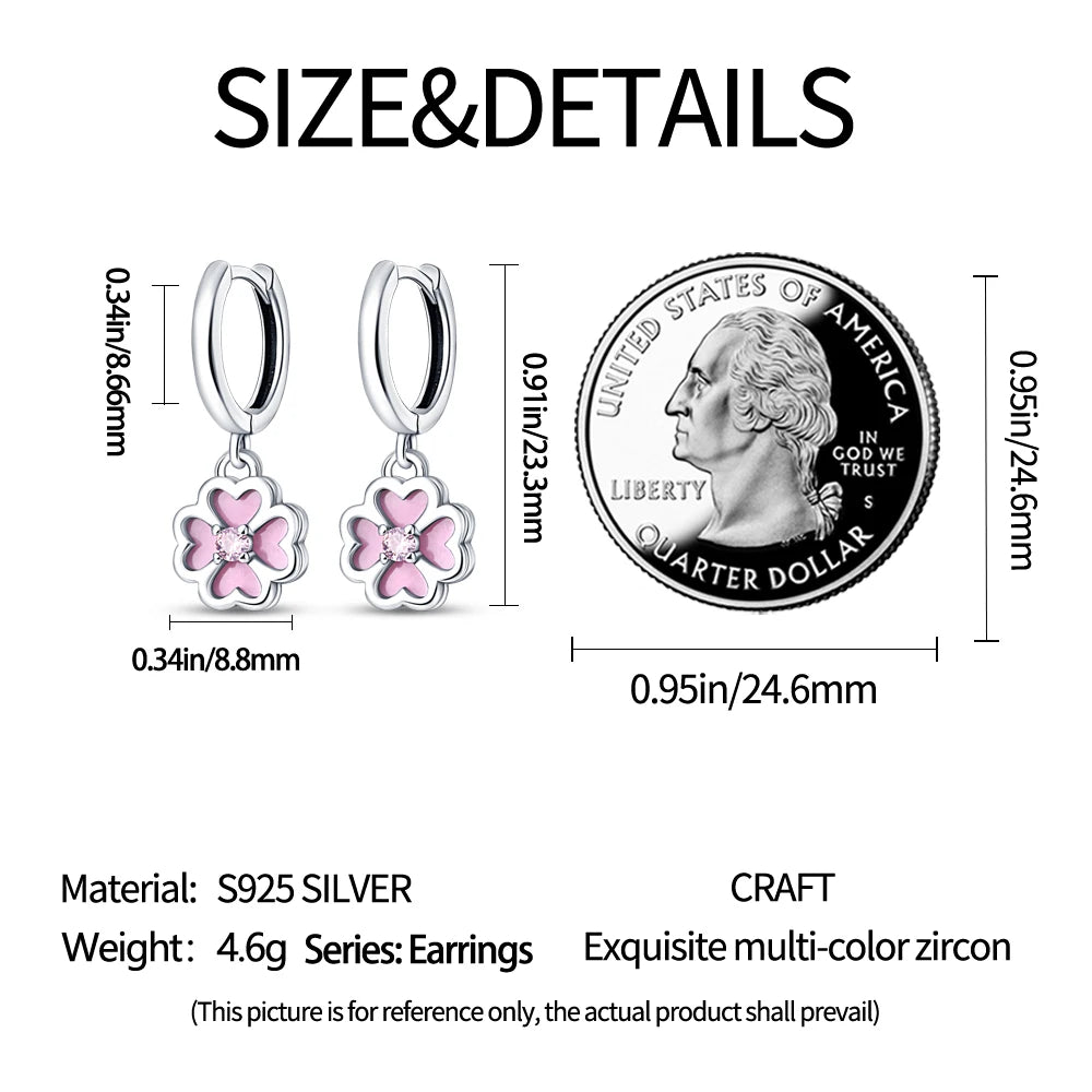 Iris Flower Sterling Silver Drop Earrings
