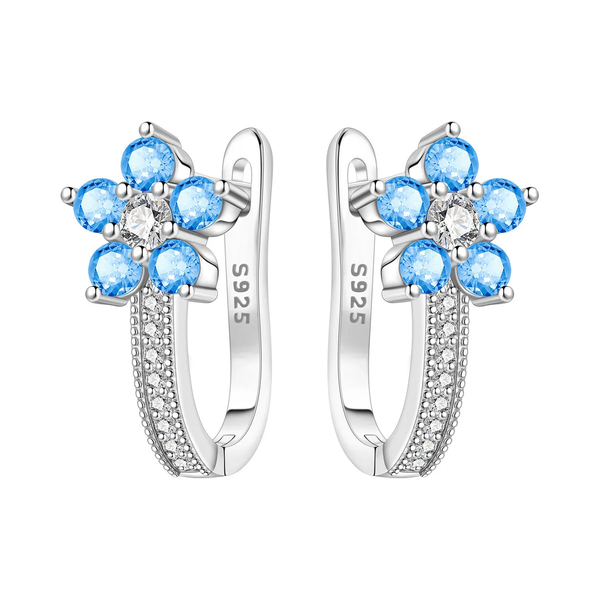 Purple Iris S925 Hoop Earrings