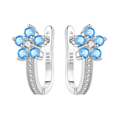 Purple Iris S925 Hoop Earrings