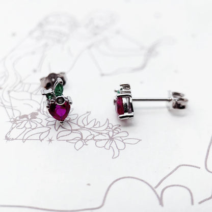 Strawberry Sterling Silver Stud Earrings