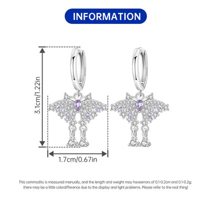 Iris Flower Sterling Silver Drop Earrings