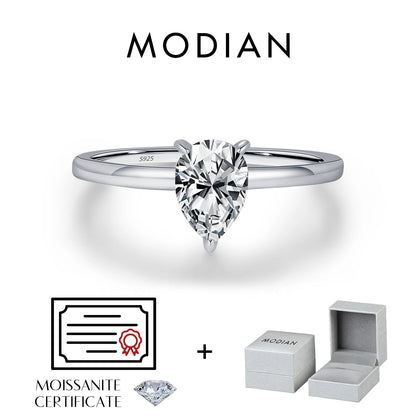 Pear-Cut Moissanite Ring