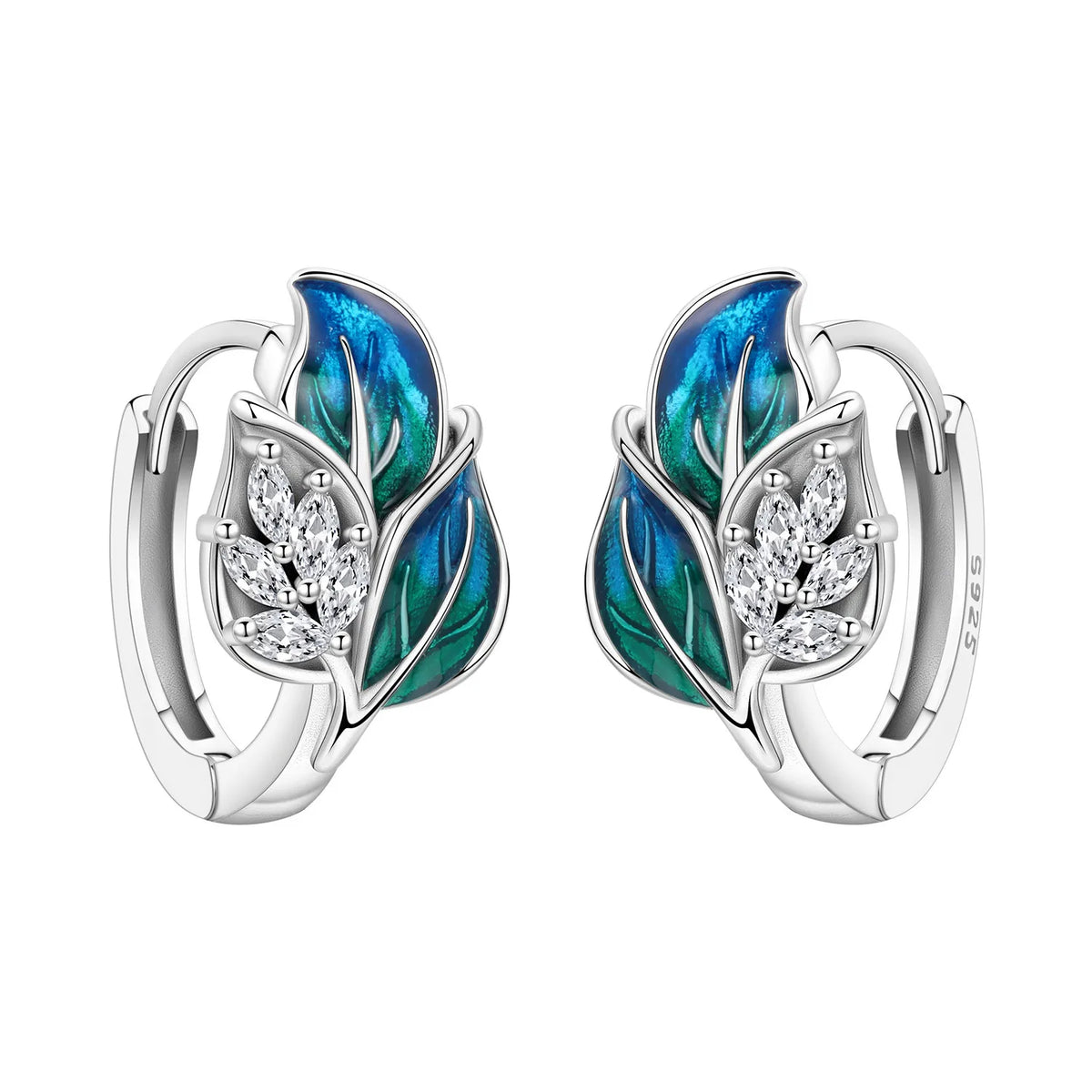 Purple Iris S925 Hoop Earrings