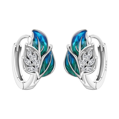 Purple Iris S925 Hoop Earrings