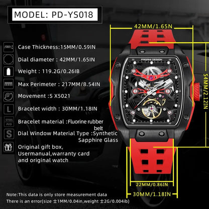 PAGANI DESIGN Tonneau Skeleton Automatic Watch