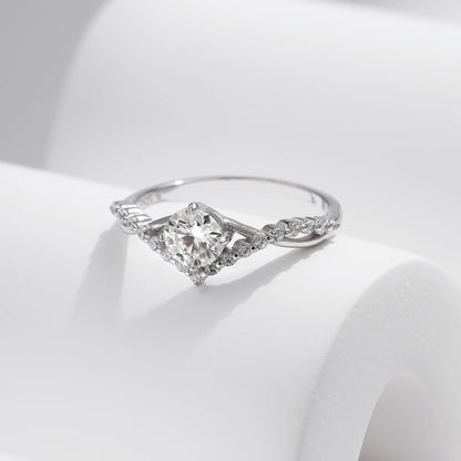 Crown Accent Moissanite Ring