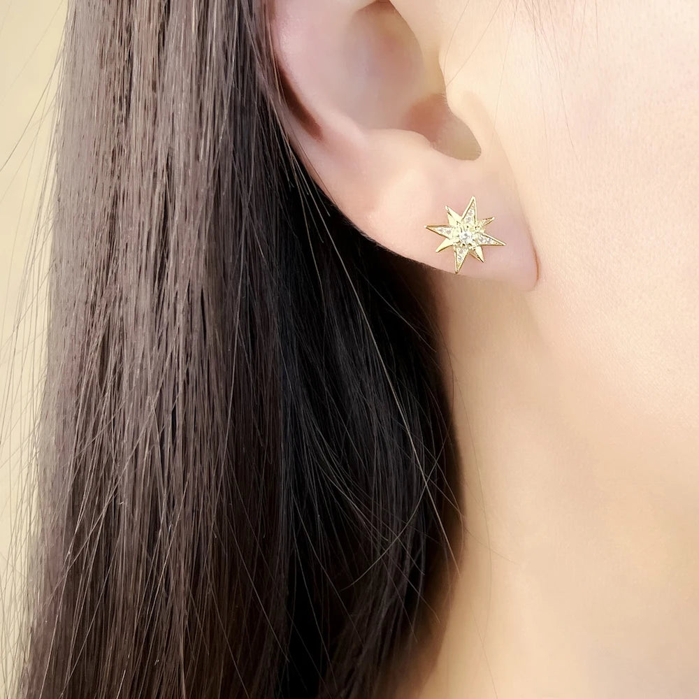 Magic Star Sterling Silver Stud Earrings
