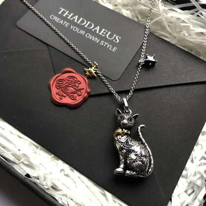 Celestial Cat Pendant Necklace
