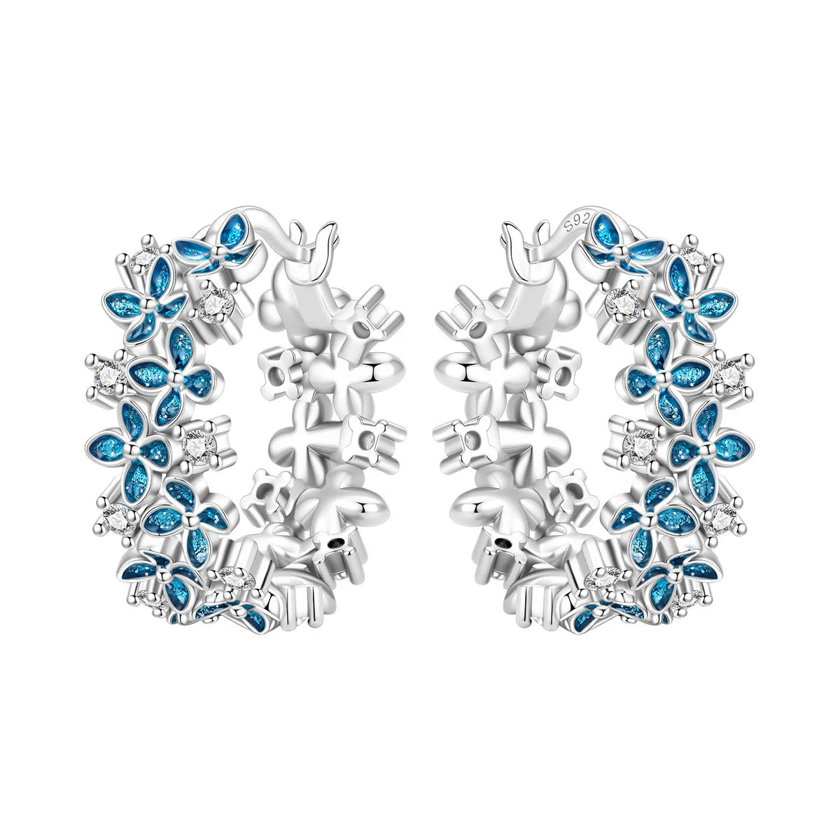 Purple Iris S925 Hoop Earrings