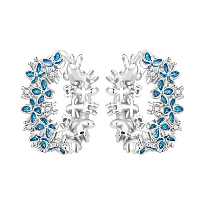 Purple Iris S925 Hoop Earrings