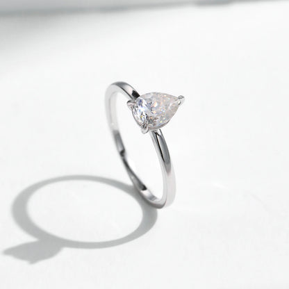 Pear-Cut Moissanite Ring