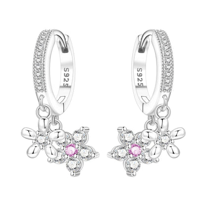 Purple Iris S925 Hoop Earrings