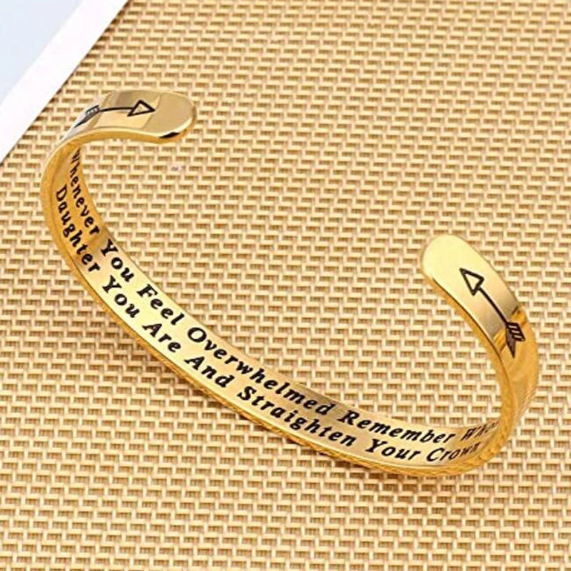 Straighten Your Crown Inspirational Bangle