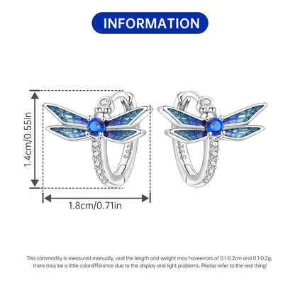 Blue Butterfly Sterling Silver Drop Earrings