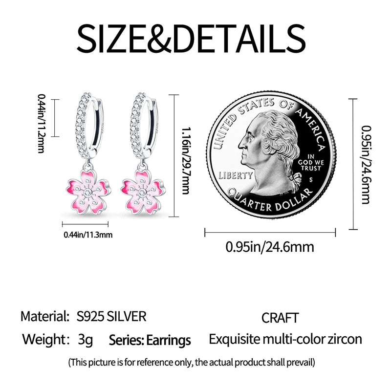 Iris Flower Sterling Silver Drop Earrings