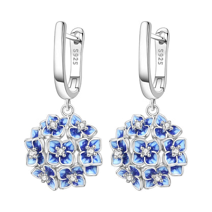 Blue Butterfly Sterling Silver Drop Earrings