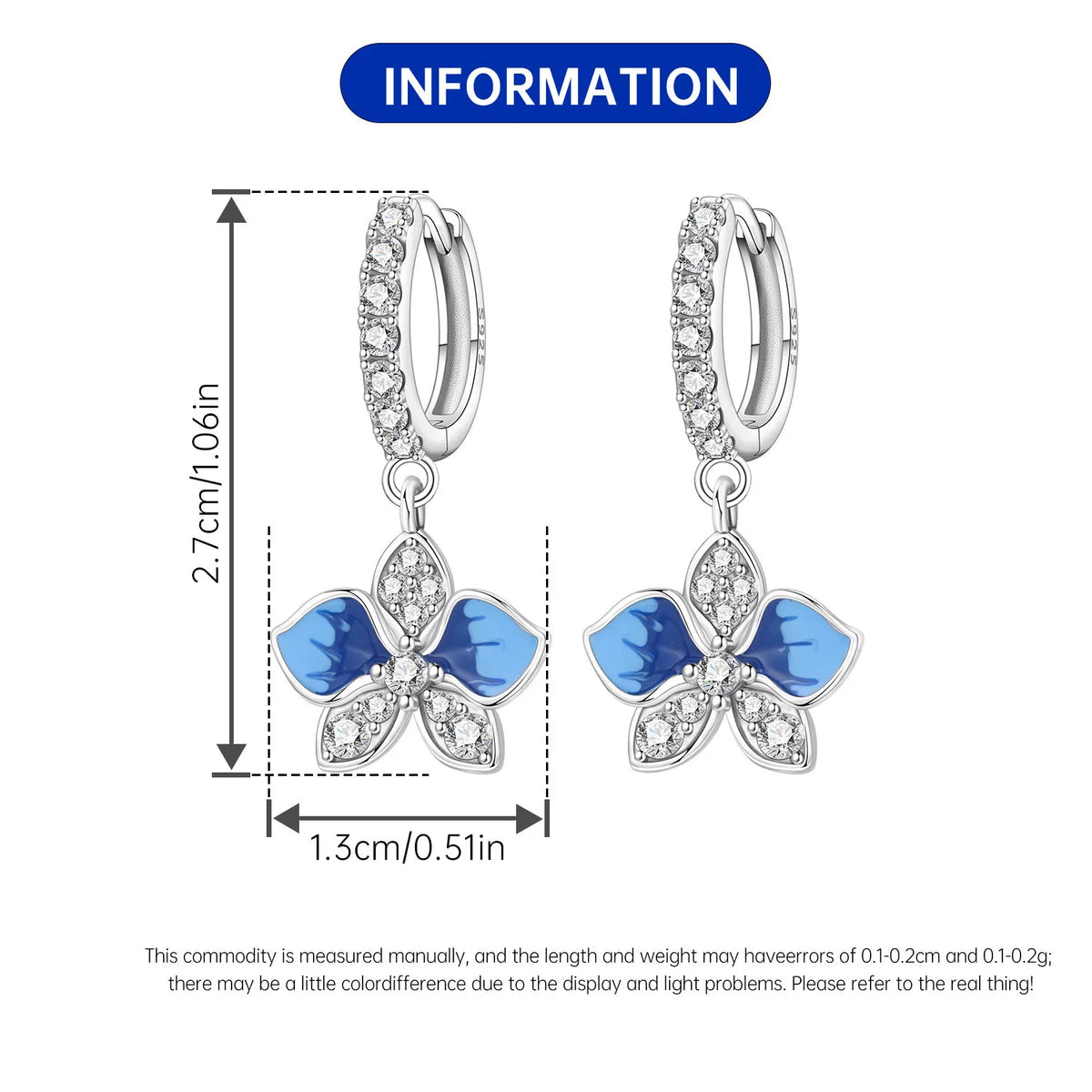 Purple Iris S925 Hoop Earrings