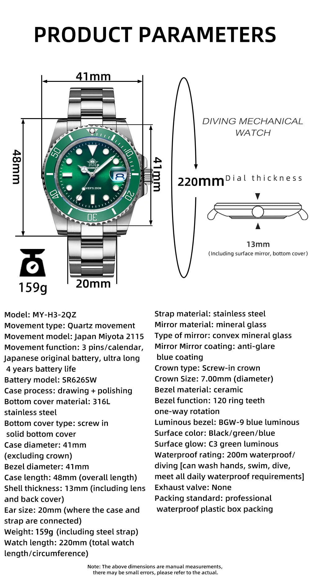 ADDIESDIVE H3 Quartz Dive Watch