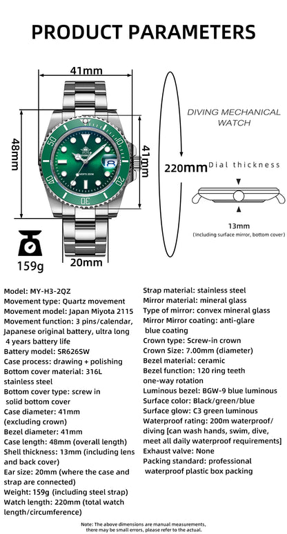 ADDIESDIVE H3 Quartz Dive Watch
